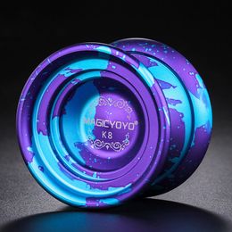 Yoyo MAGIZYOYO K8 Vlinder metalen legering Aluminium Yoyo Professional met 8 Ball U vorm Lagend lange slaap Geavanceerd Yo Classic Toys 230525