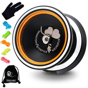 Yoyo MAGICYOYO professionnel insensible Yoyo M001-B en alliage d'aluminium Yo-yo avec anneau en métal doré 5 cordes sac à gants 230601