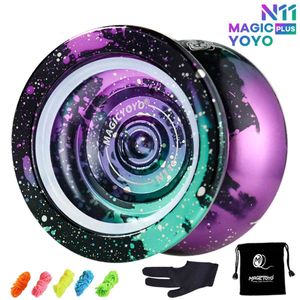 Yoyo MAGICYOYO Yoyo professionnel en alliage d'aluminium N11 Yoyo insensible pour avancé avec sac supplémentaire de 5 cordes Yoyo Gant Yoyo 230525