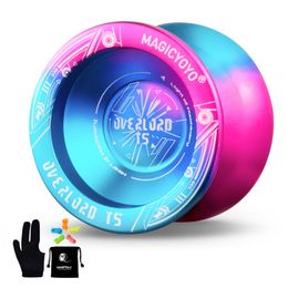 Yoyo MAGICYOYO T5 Niet -reagerende aluminium legering metaal professionele bonus 5 strings yo yo tas handschoen 221118