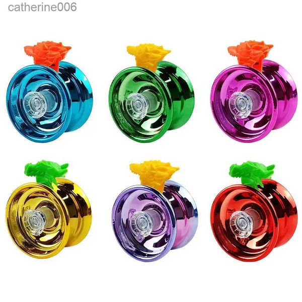 Yoyo métal Yoyo pour enfants coloré professionnel 3 roulement alliage Yo-yo avec anneau de ficelle cadeaux d'anniversaire pour enfants L231102