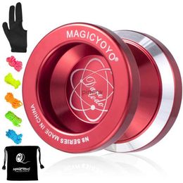 Yoyo N8 Professionele Reagerende Yoyo Aluminium Metaal Ondermaatse Yo-yo voor Kinderen 5 Snaren YoYo Tas Handschoen als een Geschenk