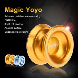 YoYo Professional Magic YoYo 2 kleuren T8 Aluminium legering Metaal YoYo 8 Ball KK Lager met touw Kids Toys YoYo Lake Blue Gold 230209