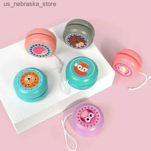 YoYo houten jojo schattig dierendruk speelgoed Ladybug speelgoed yo bal 6 cm houten yo ball professioneel plezier en leuk klein gereedschap leuk speelgoed Q240418