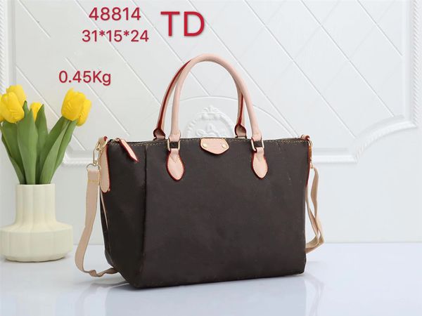 YQ Designer Sac à bandoulière Luxe Femmes Fourre-tout Sac à main Mode Femme Sacs à bandoulière Sacs à main en cuir véritable Classique Brown Flower Totes Femme Cross Body Purse