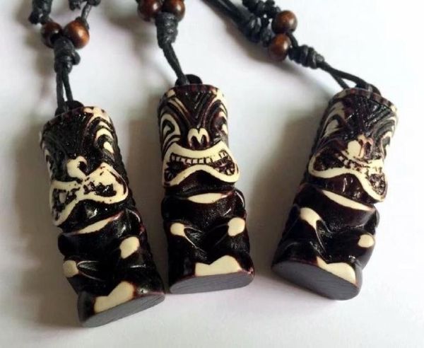 Yqtdmy 12pcs homme bijoux talisman imitation tiki totem tribal hawaïen surefer coullier chouker gift6146784