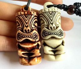YQTDMY Hele 12 stks Tribal Gesneden Tiki Man Totem Kettingen voor mannen vrouwen gift3195616