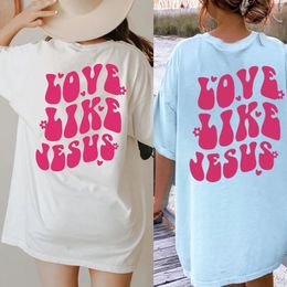 Yryt Love Like Jesus Creative Pullover lâche grande taille tshirt en coton pour femmes 240313