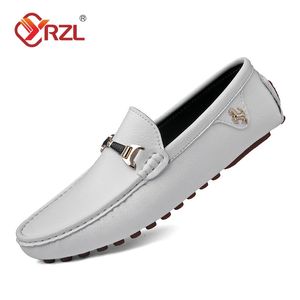 Yrzl White Loafers Men Zapatos casuales de lujo Moccasins Big Big Tize 3748 Slip on conducir para 240410