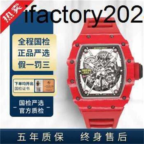 Ys Top Clone Factory RichaMill Tourbillon Hommes Tpt Case Timing Ticket Plate Rouge 35-02ANYS