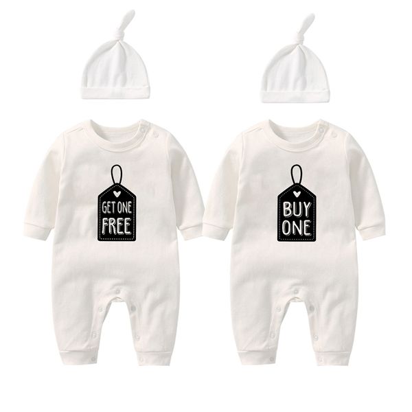 YSCULBUTOL Twins Outfit Acheter Obtenez un cadeaux de douche drôles Baby Boy Vêtements Bodys Set 210309