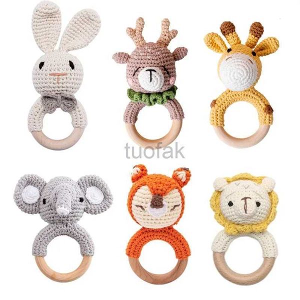 YSEQ Detters Toys 1 Baby Tooth Music Rattlesnake Childrens Animal Crochet Elephant Girafe Ring Wooden Gym Montessori Toy D240509