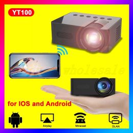 YT100 Mini Projecteur Black Micro Portable Hd Home Home Wireless Small Mobile Phone Projection Micro Projecteur Film Filming