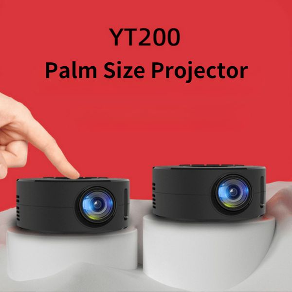 YT200 LED Mobile vidéo Mini projecteur Home cinéma lecteur multimédia enfants cadeau cinéma filaire même écran projecteur pour Iphone Android