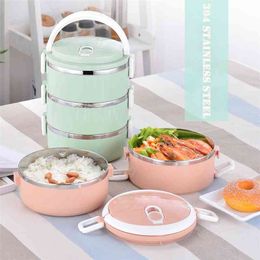 YTMM thermische lunchbox draagbare voedselopslagcontainer Eerste laag met verzegelde ring lekvrije Bento Case Drop Ondersteund 210925