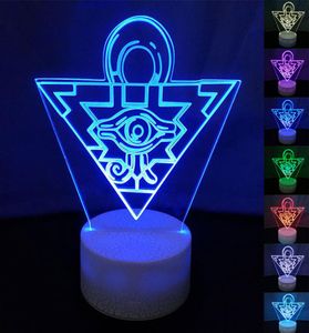 Yu Gi Oh Duel monstres 3D veilleuses millénaire Puzzle Illusion visuelle LED changeante nouveauté lampe de bureau 6730636