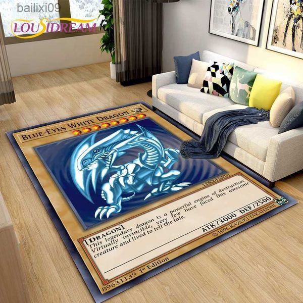 Yu-Gi-Oh MONSTER CARD Anime Área Alfombra Alfombra grande Alfombra para sala de estar Dormitorio Sofá Felpudo Decoración Niños Alfombra antideslizante T230519