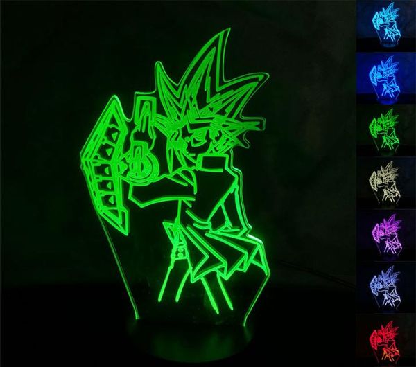 Yu Gi Oh Yugi Muto 3D LED veilleuses lampe de bureau nouveauté LED veilleuse changeante lampe de Table pour enfants cadeau 2266528