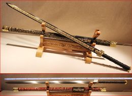 Yu's Long Huit Face Han Sword Town House Treasure Sword Metal Metal antique Longquan Couteaux Auto-défense Cold Not Adged2256135