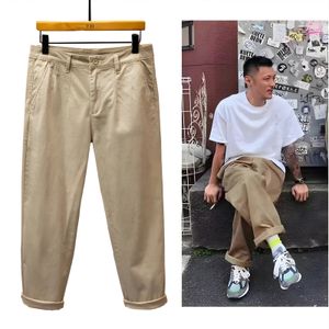 Yu wenle pantalon de marque à la mode masculine masque vintage cargo lavé coton pantalon Baggy pantalon droit pour hommes 240417