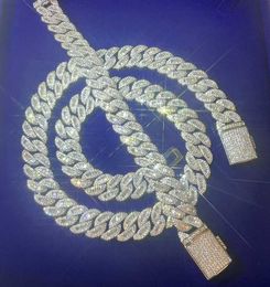 Yu ying fijne sieraden 925 vast zilver 15 mm breedte stokbrood moissaniet ketting hiphop rapper ketting cuban link ketting