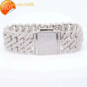 Yu Ying Gems Unique Design Jewelry Sier VVS Moisanite Watch Hip Hop Iced Out Cuban Link Bracelet