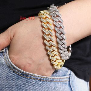 Yu Ying Miami chaîne 10 mm 12 mm 13 mm 15 mm de large 925 STERLING Silver Iced Out Moissanite Watch Cuban Link Bracelet