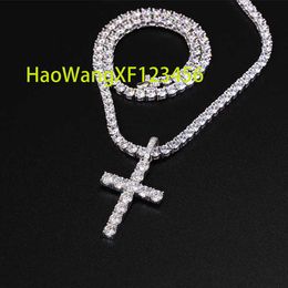 Yu ying solide 925 zilver met GRA moissaniet diamant goud vergulde kruishanger voor mode -sieraden