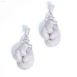 Yu Ying – gants de boxe à breloques, pendentif glacé en argent 925 avec diamant Moissanite pour bijoux hip hop, vente en gros