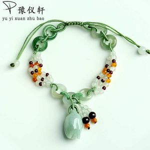 Yu yixuan natuurlijke jade rozen gevlochten armband echt een goederen smaragdgroene intrekbare armband vrouwelijke eenvoudige sieraden CX200623