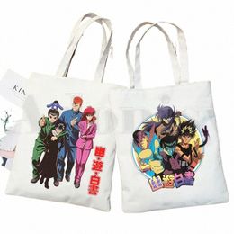 Yu Yu Hakusho Shoulder Bag Tote Eco Yusuke Urai Kurama Shop Bag Canvas Anime Manga Bag Bag Casal Bag Daily Use S3ow#