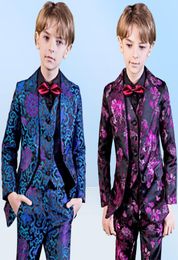 Yuanlu 5pcs Blazer Kids Suit pour garçons Costume formel tenue Baby Clothes British Style for Party Wedding Prince6438684