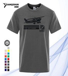 YUANQISHUN Mannen zomer Tee 16 kleuren korte mouw hipster nieuwe Cessna vliegtuigen luchtvaart Skyhawk 172 vliegtuig T-shirts unisex cadeau 143541875