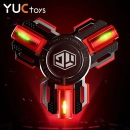 Yuc Mute Hand Fidget Spinner Toys Luminous Light Silent lager R188 Legering Metaal Roestvrij staal Senior Gyro Relief Stress Gift 240422