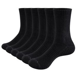 Yedge masculino deportivo calcetines casuales atléticos 6 parpack húmedo mecha de mecha de la tripulación de cojín de algodón para hombres EE Tamaño 3746 240603