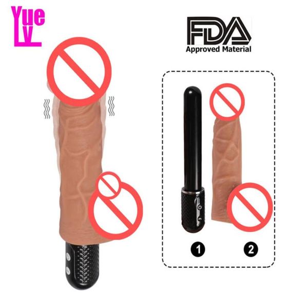 YUELV 10 Modo Vibrador Realista Consolador Vibrador de Silicona Impermeable Fuerte Vibración Masaje de Mano Varita Adulto Juguete Sexual Productos 9476816