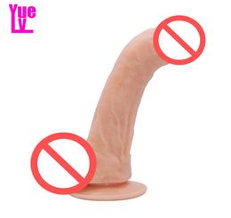 Yuelv 245 cm Big Curbed réaliste Dildo Sex Toys for Women SUSSUP TUB Penis artificiel gspot stimuler la masturbation Dick adulte P2681749
