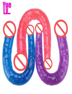 Yuelv 3 couleur petite forme double têtes de gode réaliste jouets érotiques lesbiens pénis artificiels masturbation féminine sexe adulte érotique9294382