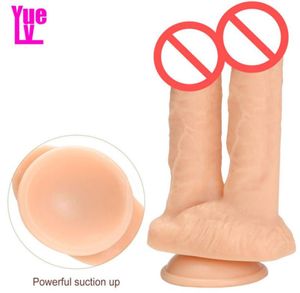 Yuelv 827 pouces Double-têtes Dildo Adult Toys for Women anal vaginal artificiel pénis avec une tasse d'aspiration GSPOT stimule FEMAL8956689
