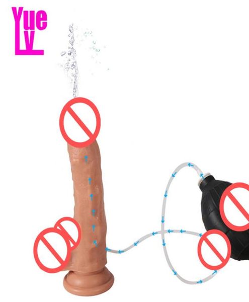 YUELV Silicone réaliste éjaculateur gode avec ventouse Gspot éjacule artificiel pénis coq produits de sexe adulte pour les femmes Er1956979