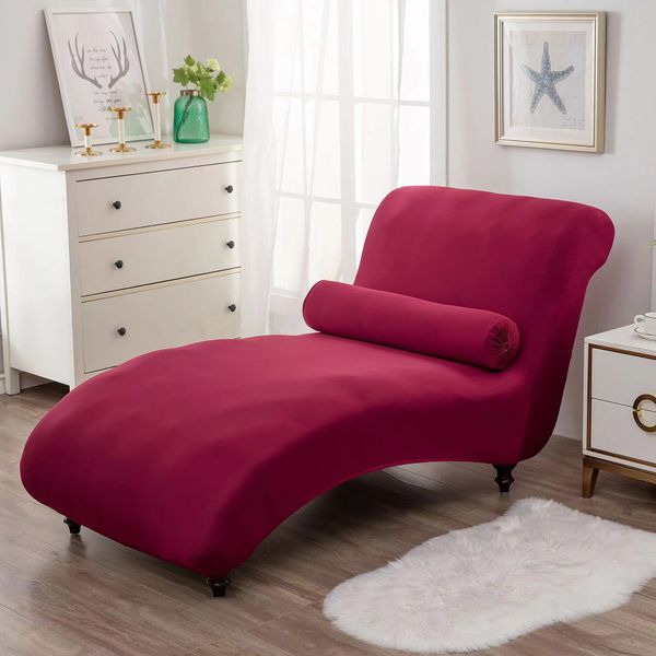 YUEXUAN Housse de chaise longue sans accoudoirs Housse de siège extensible Housse de canapé d'appoint Les housses inclinables amovibles comprennent une taie d'oreiller ronde 20 couleurs