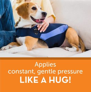 YUEXUAN Design Vêtements de confort pour chien Gilet d'anxiété T-shirts pour chiens Sweats à capuche imprimés avec poches Vêtements pour chiens pour XXS à XXL Chiens Chats Manteau Vêtements Chiot, Bleu marine