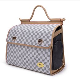 YUEXUAN Designer Tas Grote Dames Handtassen Portemonnee Portemonnee Mode PU-leer Bruin Lattice Schoudertas Rugzak Hoge Luxe Ademend Draagbaar Huisdierendrager Groothandel