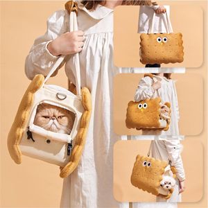 YUEXUAN Diseñador Bolsas de asas de moda Perro Gato Portador de mascotas Nuevo Transpirable Lona portátil Salidas Galleta Bolsa de viaje para mascotas Bolsa de viaje para gatos y perros Bolsa cruzada para mascotas