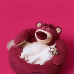 YUEXUAN Designer Lotso Groothandel Kattenbedkussen Huisdierkennel Pluizig Zacht Pluche Ronde Kattenbedden Donut Katten Hondenkussen Zelfverwarmend Verbeterde slaap Orthopedische verlichting Shag