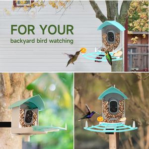 Yuexuan Designer Smart Bird Feeder Solar avec 1080HD Night Vision Camera AI Reconnaissance Espèces d'oiseau Automatique Connexion Auto Capture Auto 5000mAh