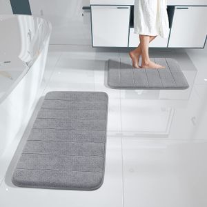 YUEXUAN Tapis de bain en mousse à mémoire de forme, tapis de salle de bain ultra doux et antidérapant, absorbant l'eau et lavable en machine, pour salle de bain, douche et baignoire, 12 couleurs, 50 cm x 80 cm