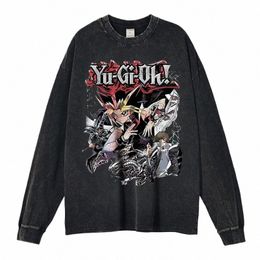 Yugi Muto suéter vintage miércoles anime yu gi oh lg manga camisetas sudaderas de gran tamaño jersey tops camisetas hombres 100% cott p4f3 #