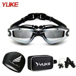 Yuke Professional Swimming Goggles Anti-Fog UV verstelbare mannen vrouwen waterdichte siliconen zwemglazen brillen brillen 240412
