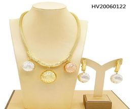 Yulaili New Brésilien Gold Style pour femmes Africain Bridal Wedding Cadeaux Collier Boucles d'oreilles